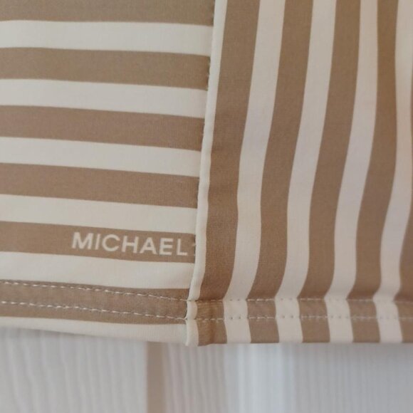 EUC MICHAEL Michael Kors Logo Striped Cropped Bikini Top Size Medium - Picture 3 of 7